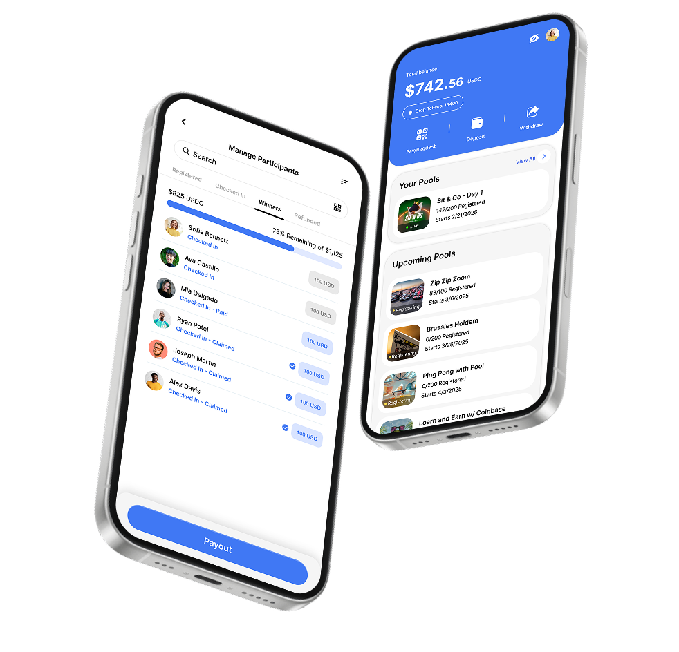 Pool app on mobile phones